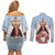 Guam Patroness Couples Matching Off Shoulder Short Dress and Long Sleeve Button Shirt The Legend Santa Marian Kamalen