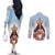 Guam Patroness Couples Matching Off The Shoulder Long Sleeve Dress and Long Sleeve Button Shirt The Legend Santa Marian Kamalen