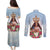 Guam Patroness Couples Matching Puletasi and Long Sleeve Button Shirt The Legend Santa Marian Kamalen