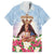 Guam Patroness Family Matching Off Shoulder Short Dress and Hawaiian Shirt The Legend Santa Marian Kamalen