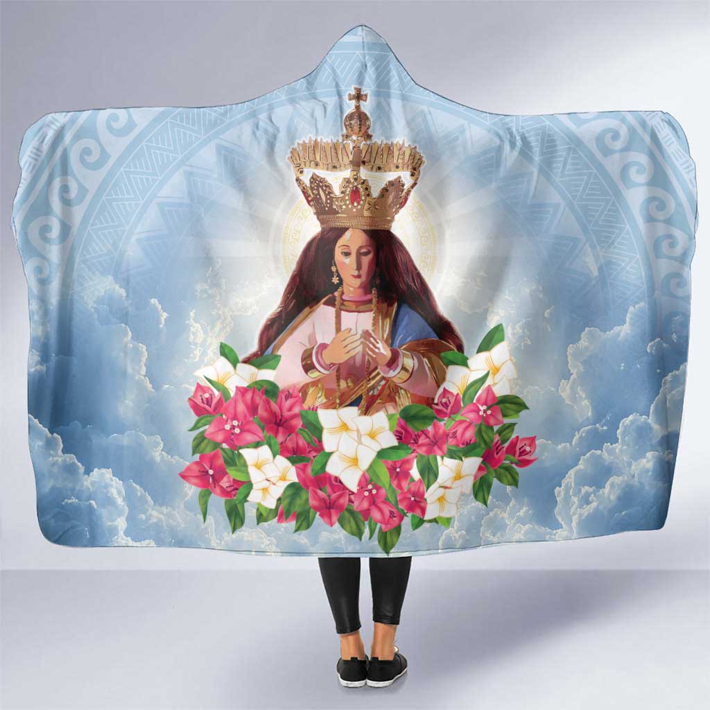 Guam Patroness Hooded Blanket The Legend Santa Marian Kamalen LT05 One Size Blue - Polynesian Pride