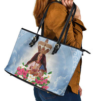 Guam Patroness Leather Tote Bag The Legend Santa Marian Kamalen LT05 - Polynesian Pride