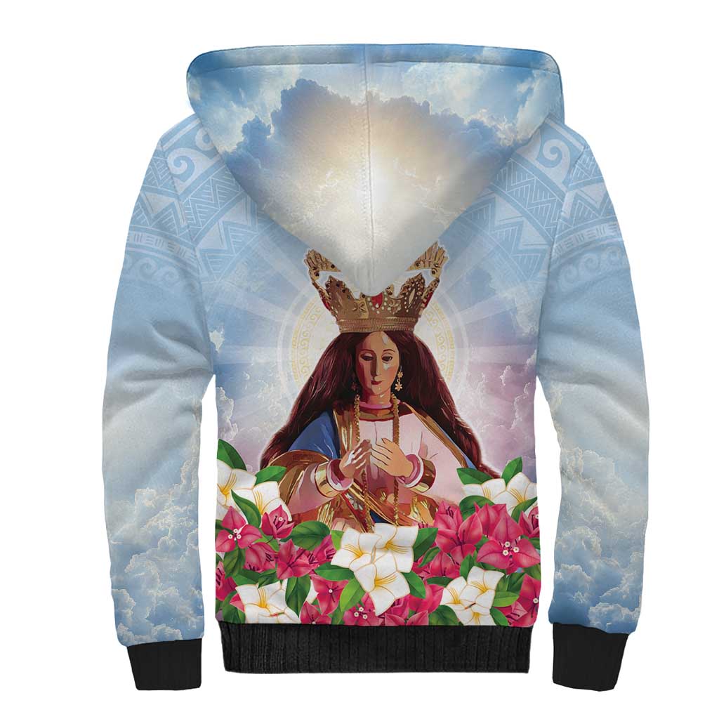 Guam Patroness Sherpa Hoodie The Legend Santa Marian Kamalen LT05 - Polynesian Pride