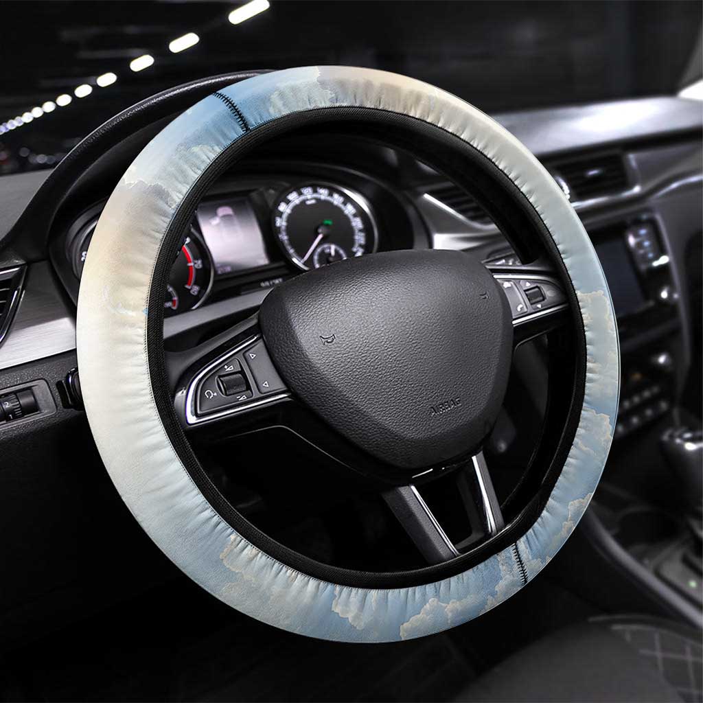 Guam Patroness Steering Wheel Cover The Legend Santa Marian Kamalen LT05 Universal Fit Blue - Polynesian Pride