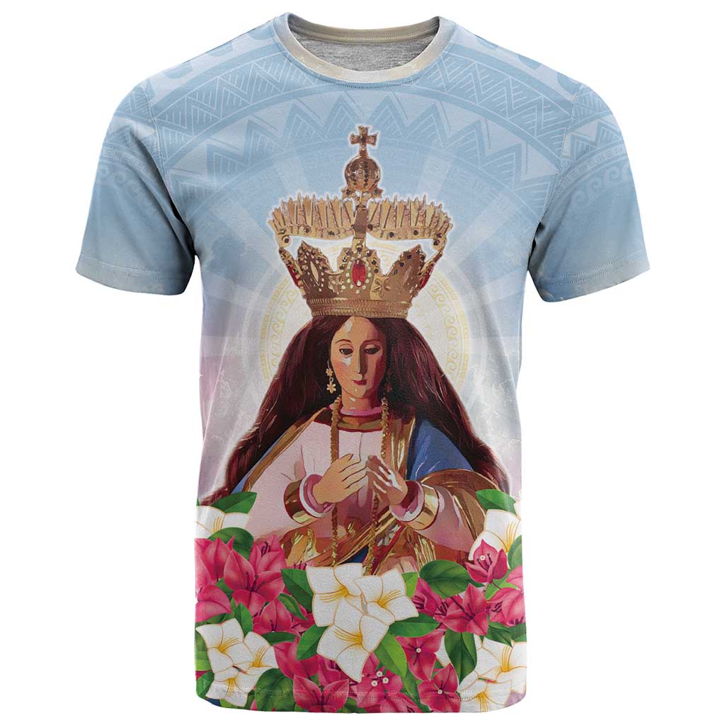 Guam Patroness T Shirt The Legend Santa Marian Kamalen LT05 Blue - Polynesian Pride