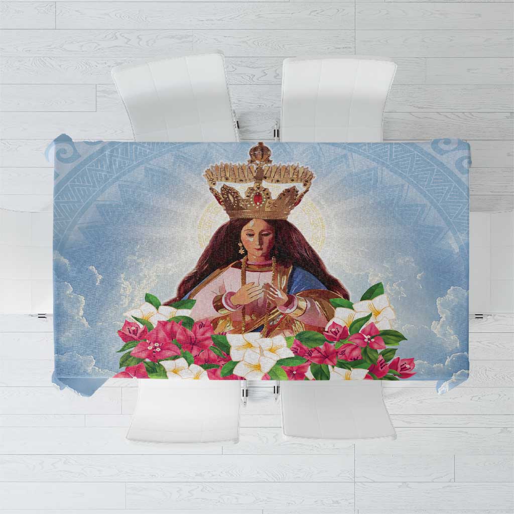 Guam Patroness Tablecloth The Legend Santa Marian Kamalen LT05 Blue - Polynesian Pride