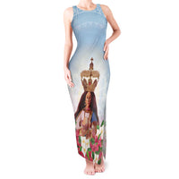 Guam Patroness Tank Maxi Dress The Legend Santa Marian Kamalen LT05 Women Blue - Polynesian Pride