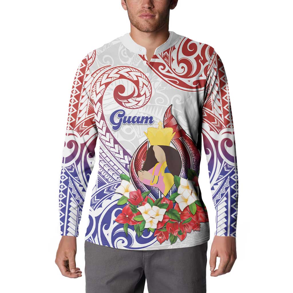 Happy Guam Santa Marian Kamalen Day Button Sweatshirt LT05 - Polynesian Pride