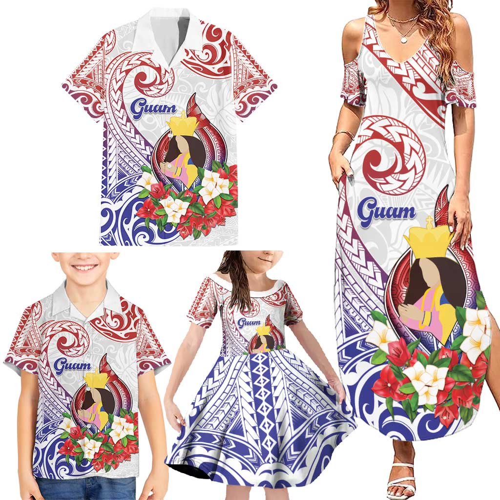 Happy Guam Santa Marian Kamalen Day Family Matching Summer Maxi Dress and Hawaiian Shirt