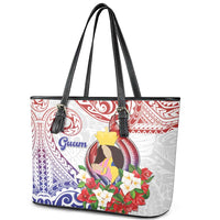 Happy Guam Santa Marian Kamalen Day Leather Tote Bag LT05 - Polynesian Pride
