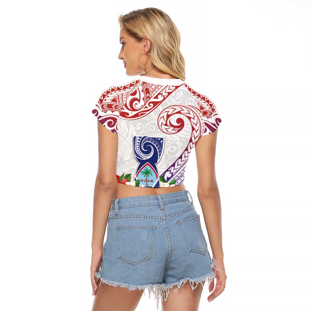 Happy Guam Santa Marian Kamalen Day Raglan Cropped T Shirt LT05 - Polynesian Pride