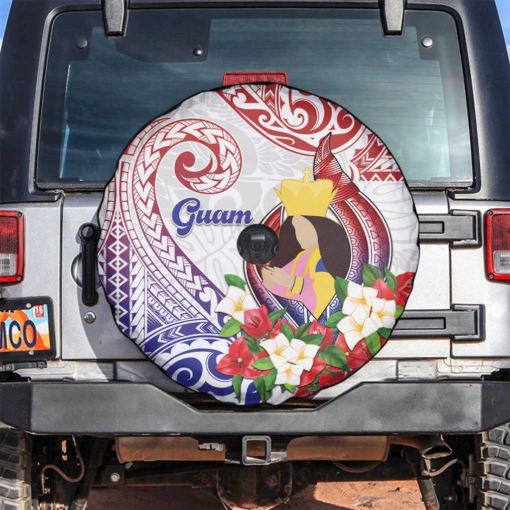 Happy Guam Santa Marian Kamalen Day Spare Tire Cover LT05 White - Polynesian Pride