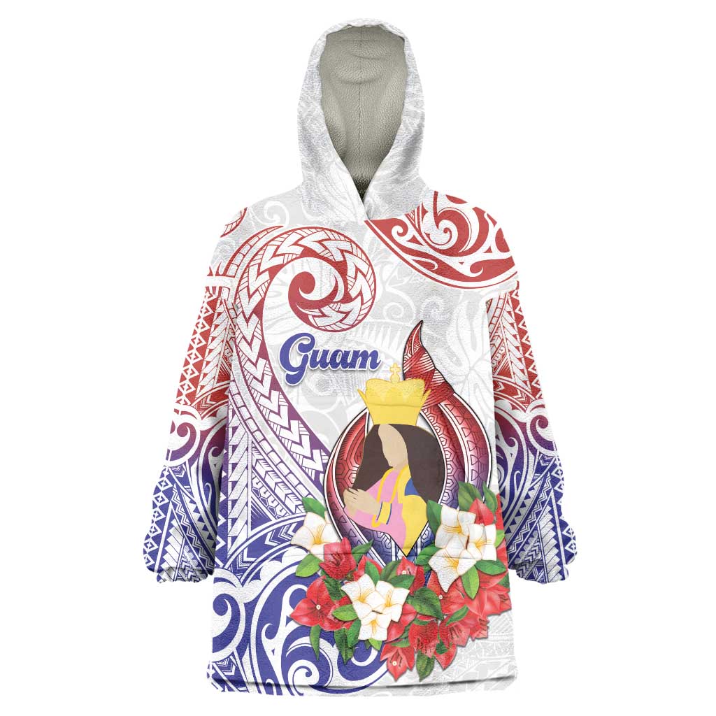 Happy Guam Santa Marian Kamalen Day Wearable Blanket Hoodie LT05 One Size White - Polynesian Pride