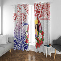 Happy Guam Santa Marian Kamalen Day Window Curtain LT05 With Grommets White - Polynesian Pride