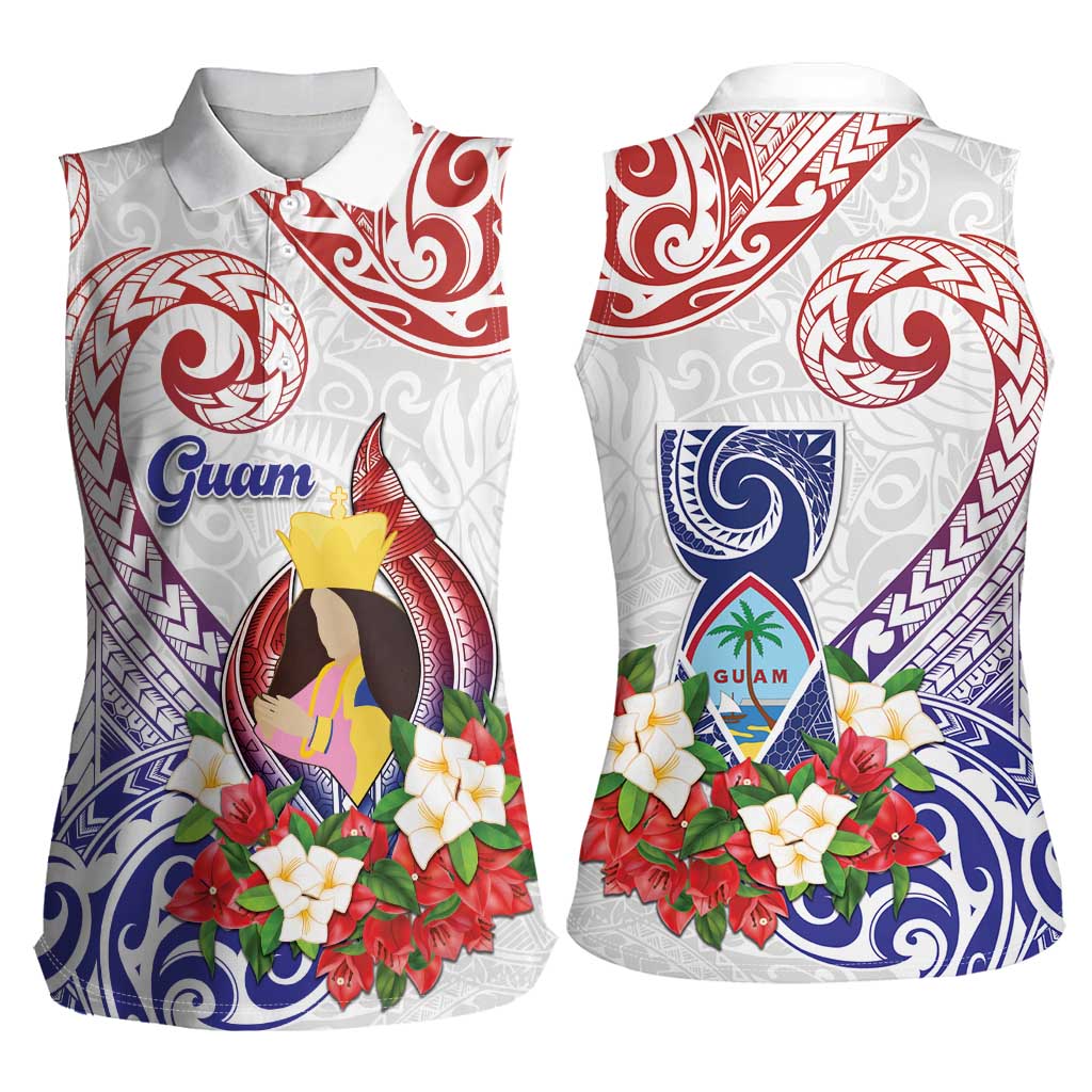 Happy Guam Santa Marian Kamalen Day Women Sleeveless Polo Shirt