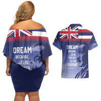 Hawaii MLK Day Couples Matching Off Shoulder Short Dress and Hawaiian Shirt LT05 - Polynesian Pride