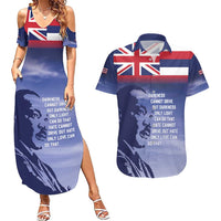 Hawaii MLK Day Couples Matching Summer Maxi Dress and Hawaiian Shirt LT05 Blue - Polynesian Pride