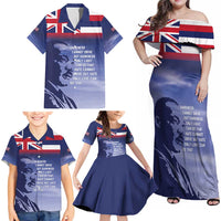 Hawaii MLK Day Family Matching Off Shoulder Maxi Dress and Hawaiian Shirt