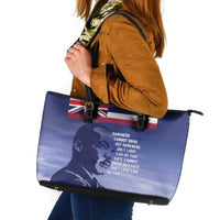 Hawaii MLK Day Leather Tote Bag LT05 Blue - Polynesian Pride