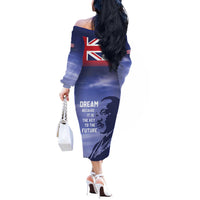 Hawaii MLK Day Off The Shoulder Long Sleeve Dress