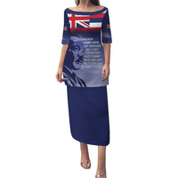 Hawaii MLK Day Puletasi LT05 Long Dress Blue - Polynesian Pride