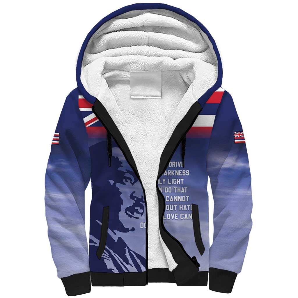 Hawaii MLK Day Sherpa Hoodie LT05 Unisex Blue - Polynesian Pride