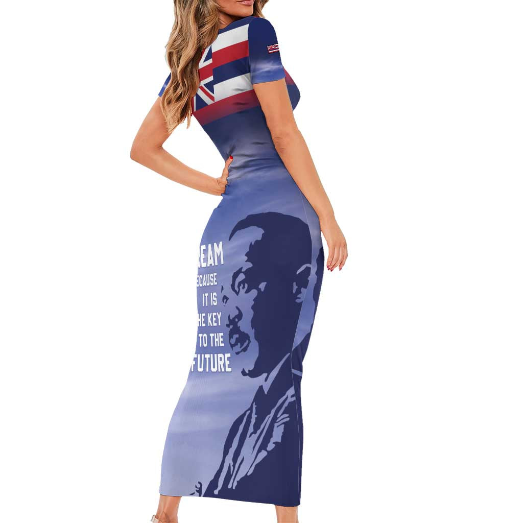 Hawaii MLK Day Short Sleeve Bodycon Dress
