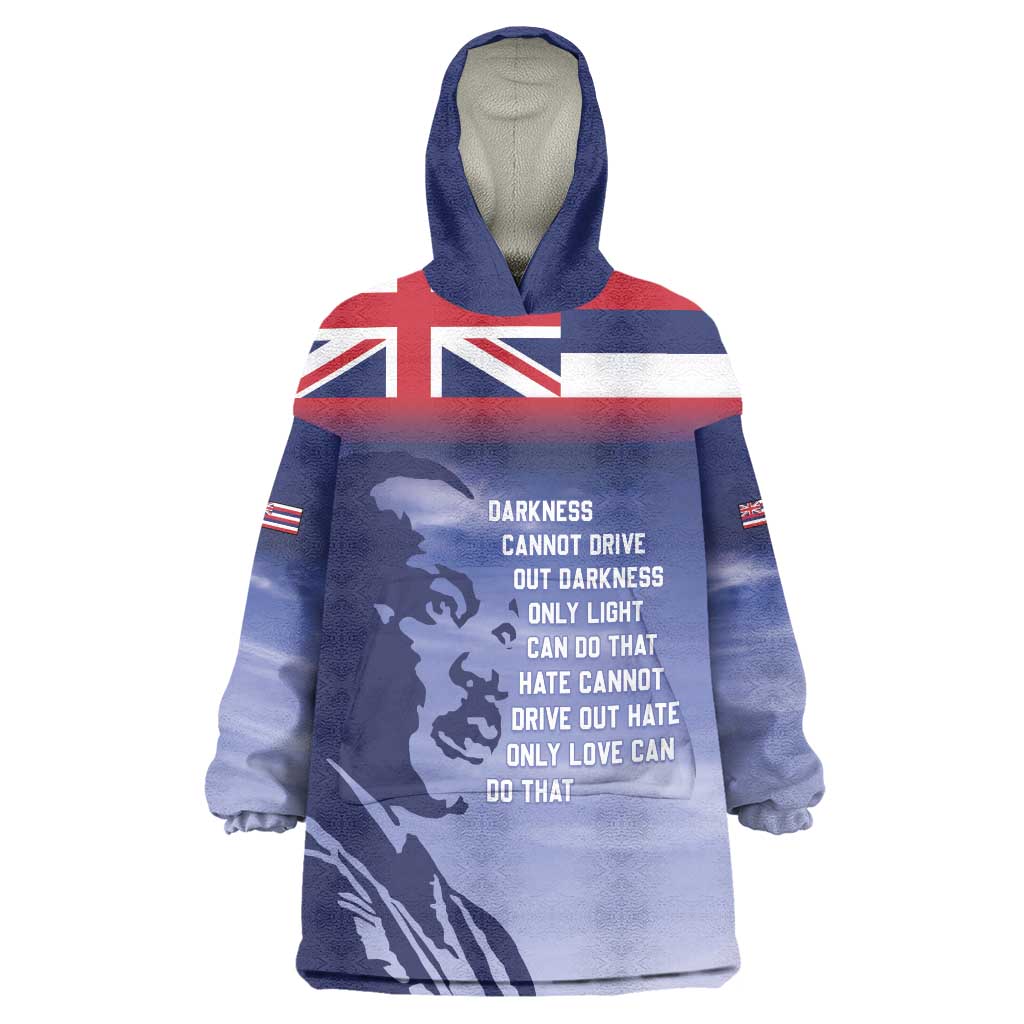 Hawaii MLK Day Wearable Blanket Hoodie LT05 One Size Blue - Polynesian Pride