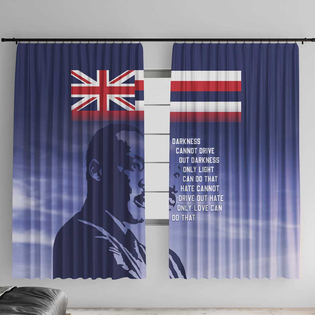 Hawaii MLK Day Window Curtain LT05 With Hooks Blue - Polynesian Pride