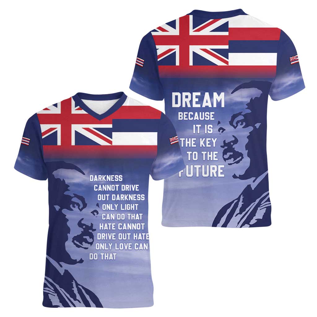 Hawaii MLK Day Women V-Neck T-Shirt LT05 - Polynesian Pride