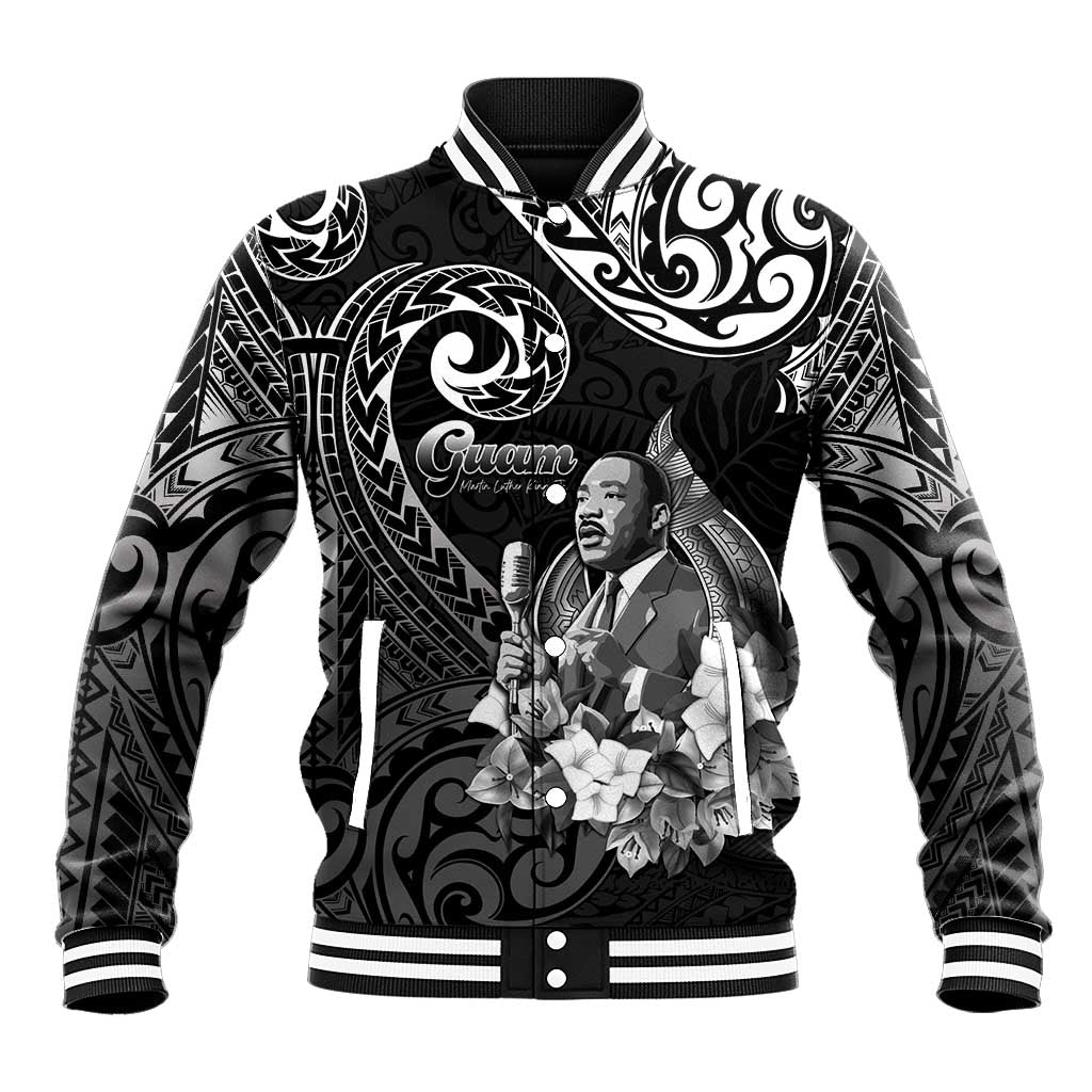 Guam MLK Day Baseball Jacket The Legacy Of MLK LT05 Unisex Black - Polynesian Pride