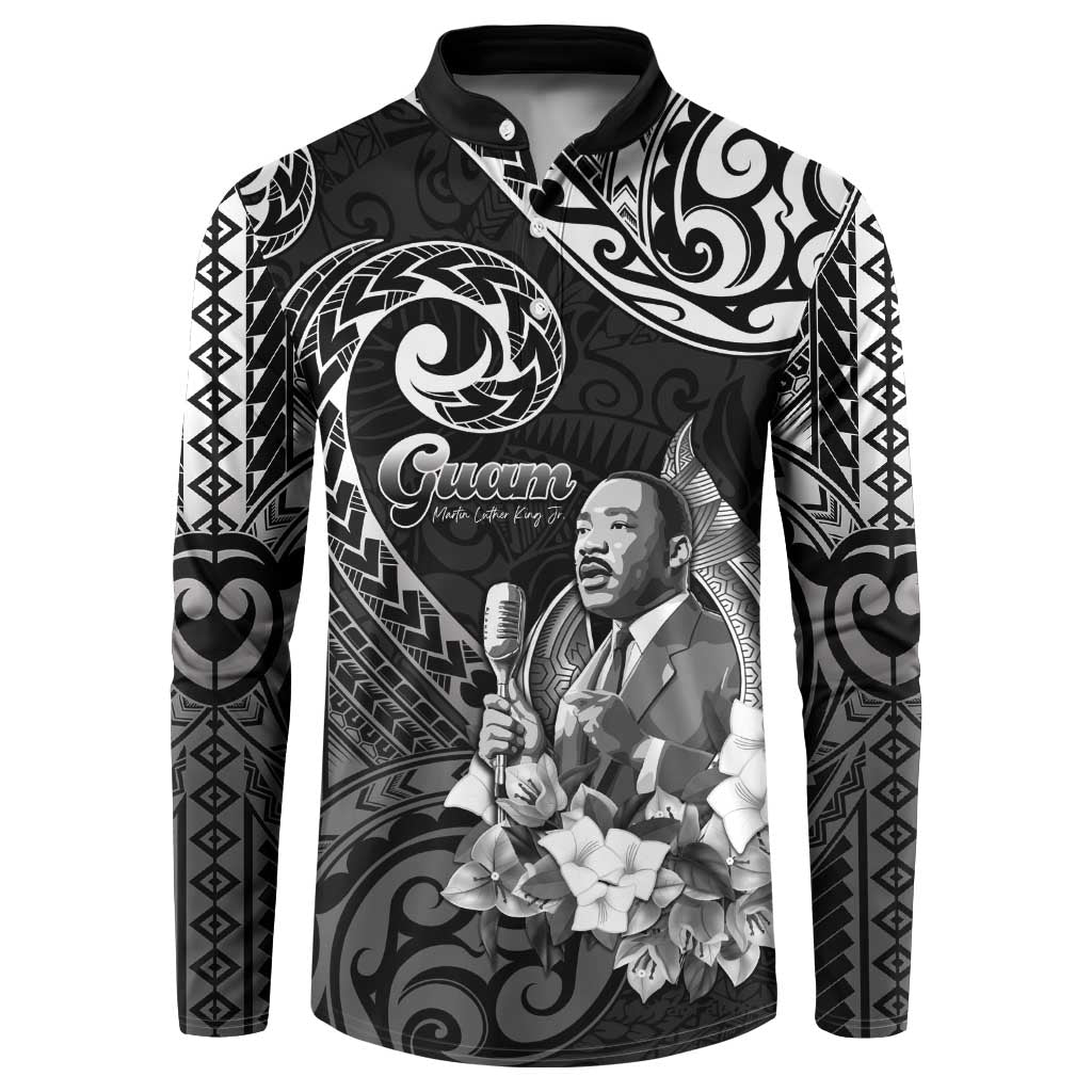 Guam MLK Day Button Sweatshirt The Legacy Of MLK LT05 Black - Polynesian Pride