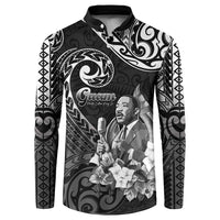Guam MLK Day Button Sweatshirt The Legacy Of MLK LT05 Black - Polynesian Pride