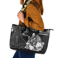 Guam MLK Day Leather Tote Bag The Legacy Of MLK LT05 Black - Polynesian Pride