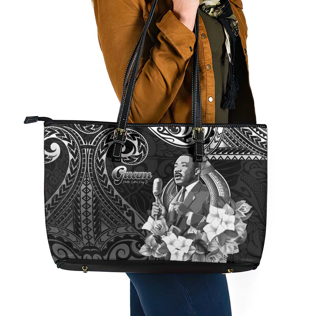 Guam MLK Day Leather Tote Bag The Legacy Of MLK LT05 - Polynesian Pride