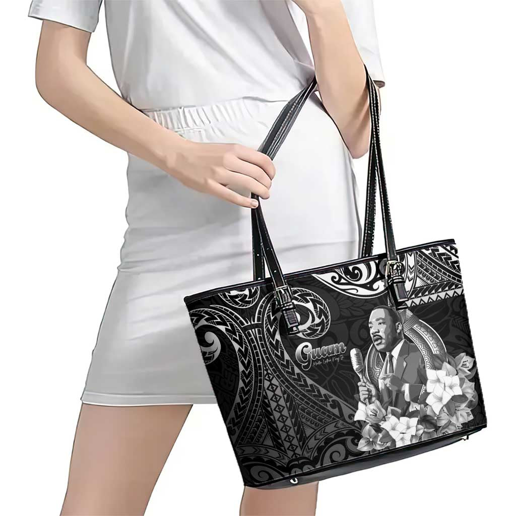 Guam MLK Day Leather Tote Bag The Legacy Of MLK LT05 - Polynesian Pride