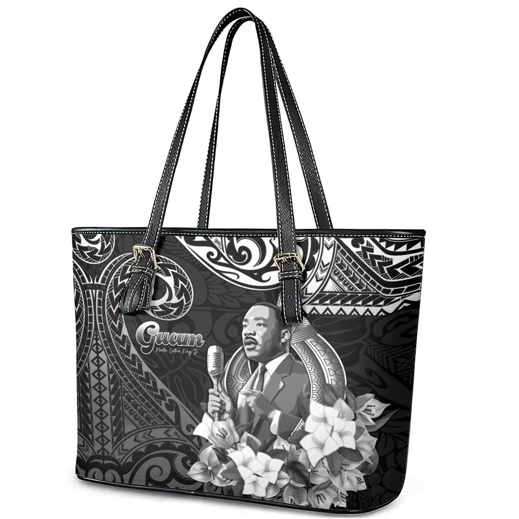 Guam MLK Day Leather Tote Bag The Legacy Of MLK LT05 - Polynesian Pride