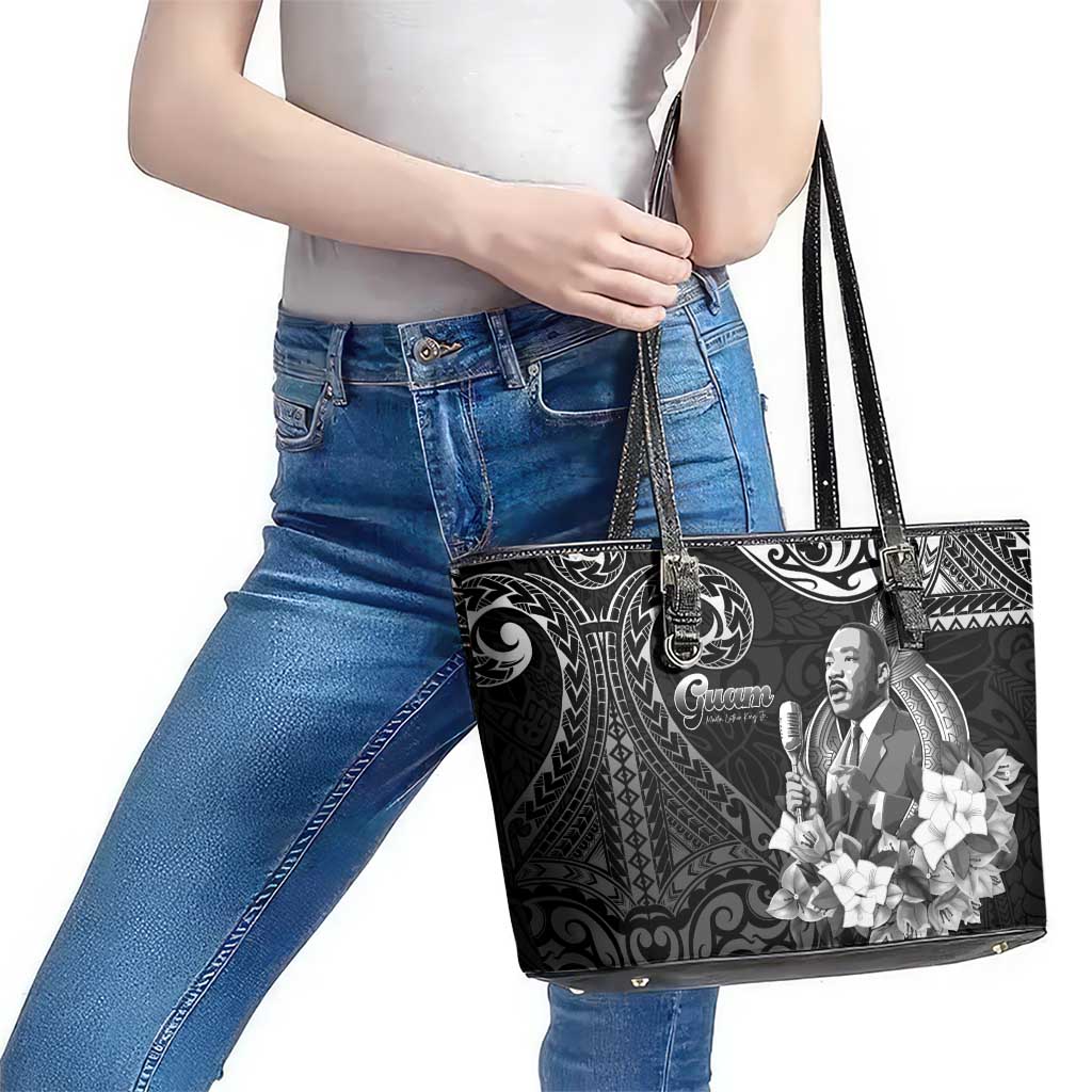 Guam MLK Day Leather Tote Bag The Legacy Of MLK LT05 - Polynesian Pride