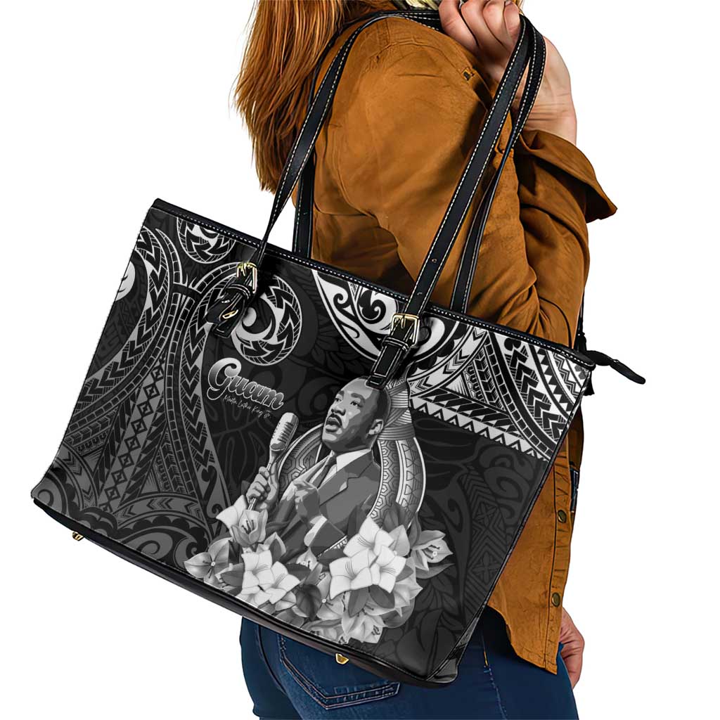 Guam MLK Day Leather Tote Bag The Legacy Of MLK LT05 - Polynesian Pride