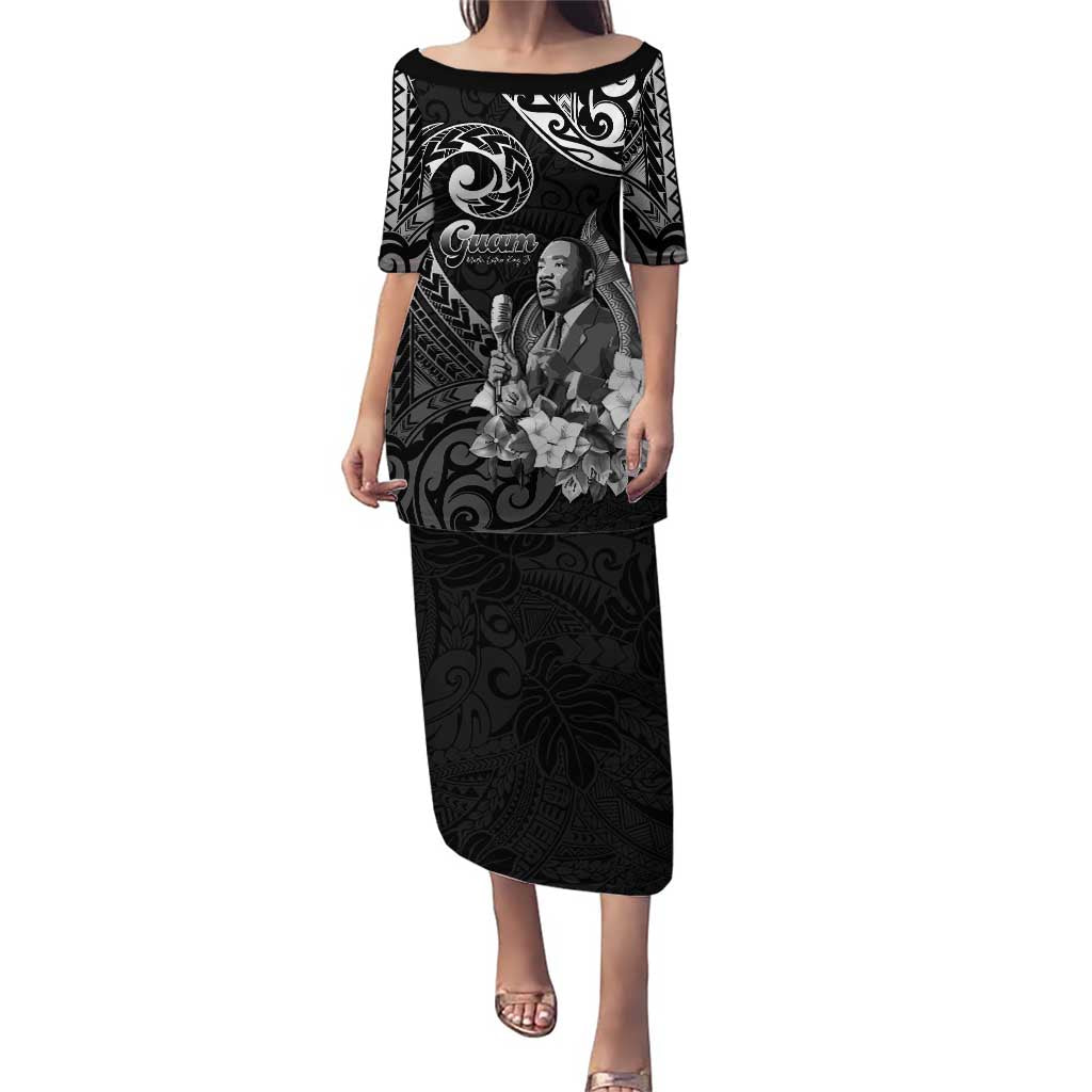 Guam MLK Day Puletasi The Legacy Of MLK LT05 Long Dress Black - Polynesian Pride