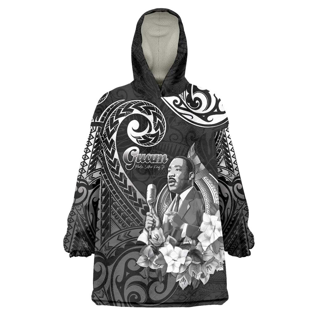 Guam MLK Day Wearable Blanket Hoodie The Legacy Of MLK LT05 One Size Black - Polynesian Pride
