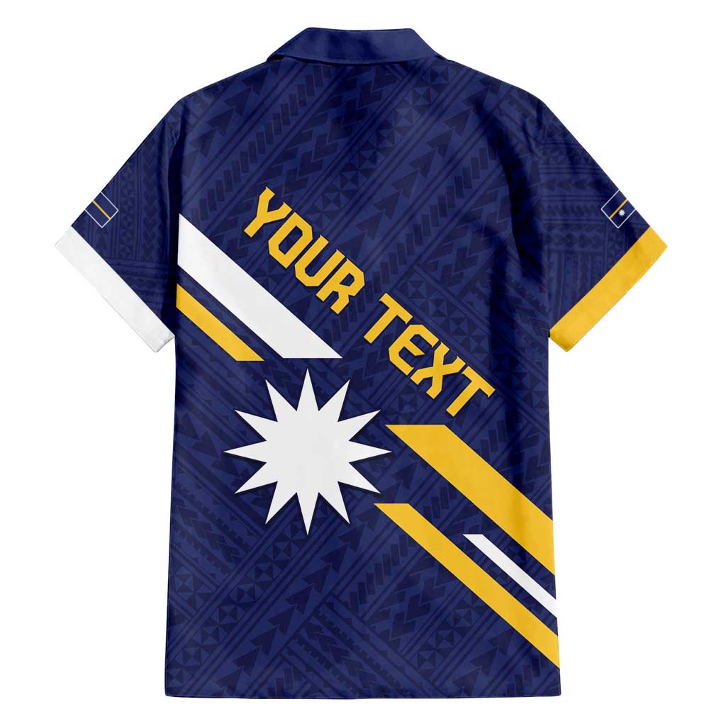 Personalised Happy Nauru Independence Day Family Matching Long Sleeve Bodycon Dress and Hawaiian Shirt Polynesian Pattern