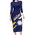 Personalised Happy Nauru Independence Day Family Matching Long Sleeve Bodycon Dress and Hawaiian Shirt Polynesian Pattern