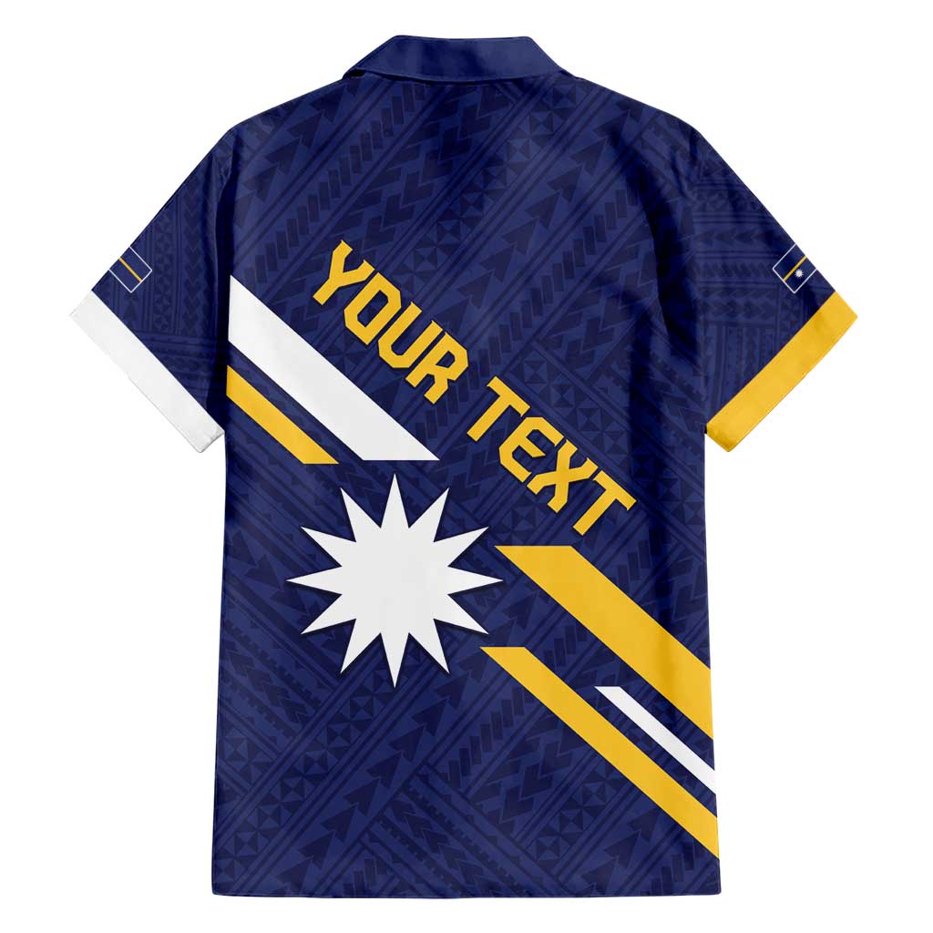 Personalised Happy Nauru Independence Day Hawaiian Shirt Polynesian Pattern