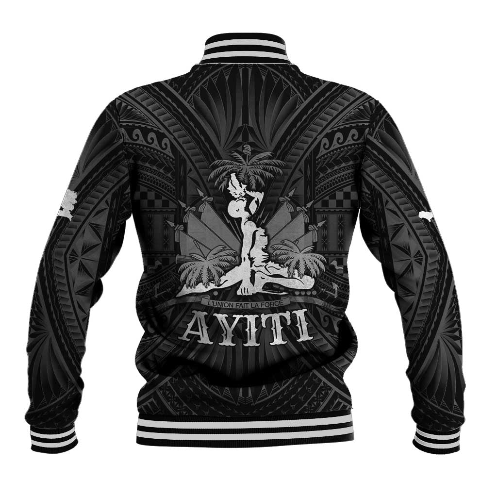 Haiti 1804 Baseball Jacket Polynesian Silver Neg Maron LT05 - Polynesian Pride
