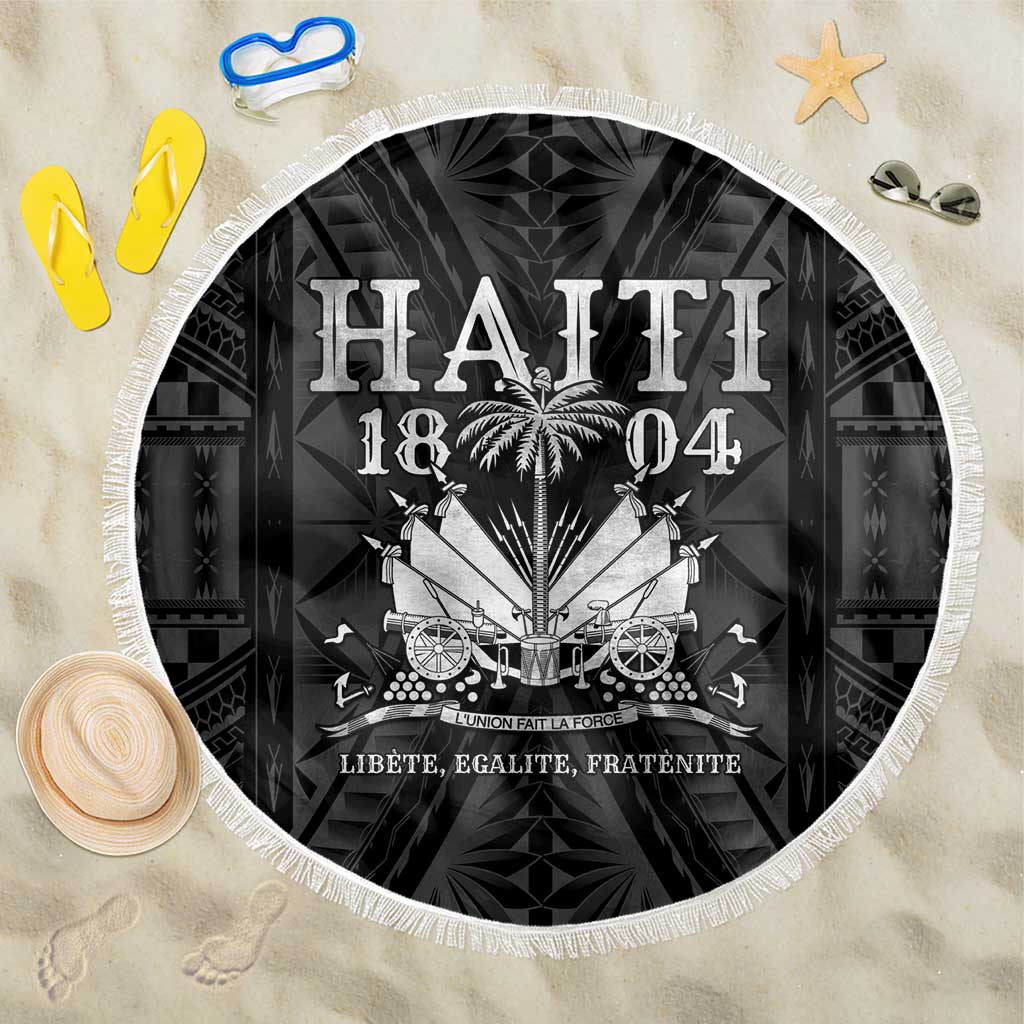 Haiti 1804 Beach Blanket Polynesian Silver Neg Maron LT05 One Size 150cm Silver - Polynesian Pride