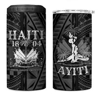 Haiti 1804 4 in 1 Can Cooler Tumbler Polynesian Silver Neg Maron LT05 One Size: 16 oz Silver - Polynesian Pride