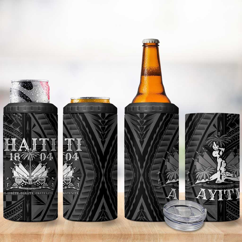 Haiti 1804 4 in 1 Can Cooler Tumbler Polynesian Silver Neg Maron LT05 - Polynesian Pride