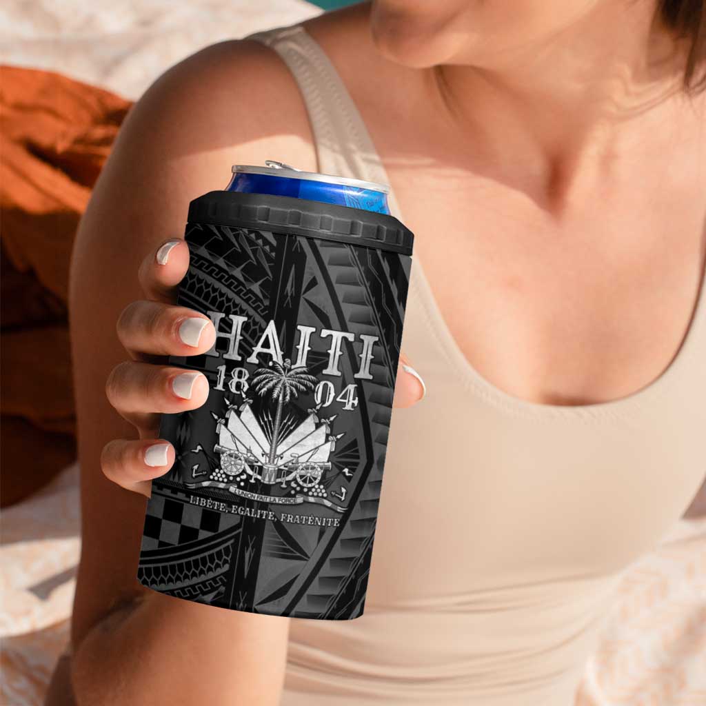 Haiti 1804 4 in 1 Can Cooler Tumbler Polynesian Silver Neg Maron LT05 - Polynesian Pride