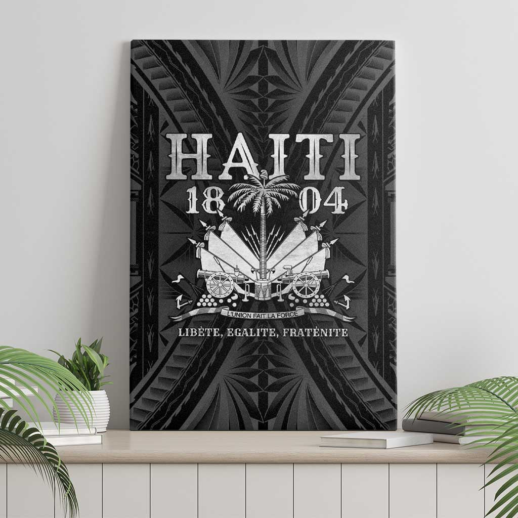 Haiti 1804 Canvas Wall Art Polynesian Silver Neg Maron LT05 - Polynesian Pride